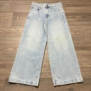GAP High Rise Stride Ankle Wide Leg Light Wash Blue Jeans Size 28